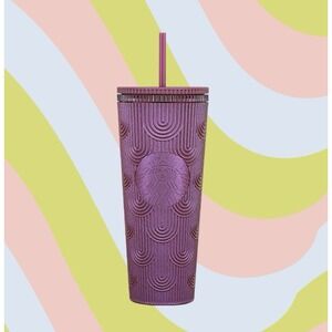 Starbucks Spring 2024 Siren Mermaid Metallic Magenta Purple Cold Cup Tumbler